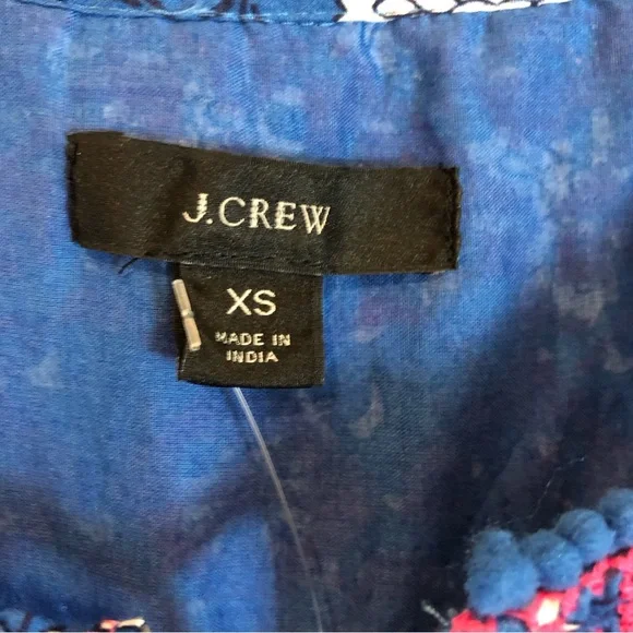 NWT J Crew Dress Boho Belted Tunic Dress in Night Sky block print XS AP194 - Picture 7 of 8